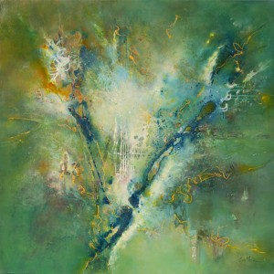 Islands in the Stream 122 x 122 cm acrylic on canvas.